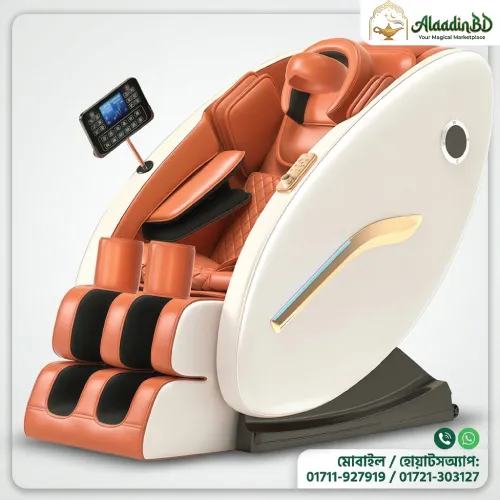 Premium Luxury Full Body Zero Gravity Smart Massage Chair Orange & White