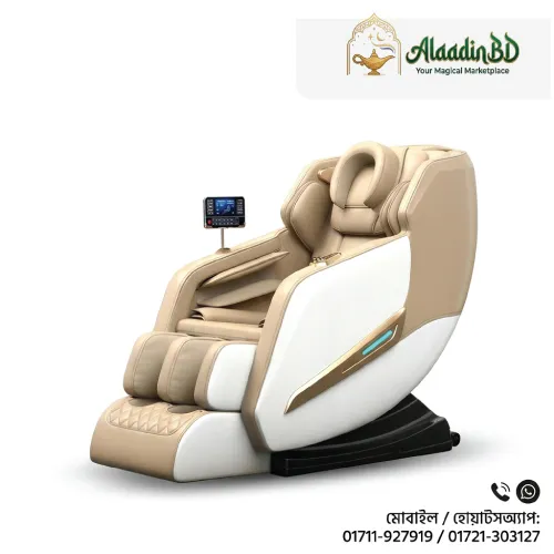 Luxury Smart Full Body Zero Gravity Massage Chair -Beige & White